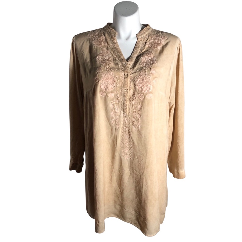 Angel Heart Boutique embroidered tunic dress Sz 1X long sleeve. NWT
